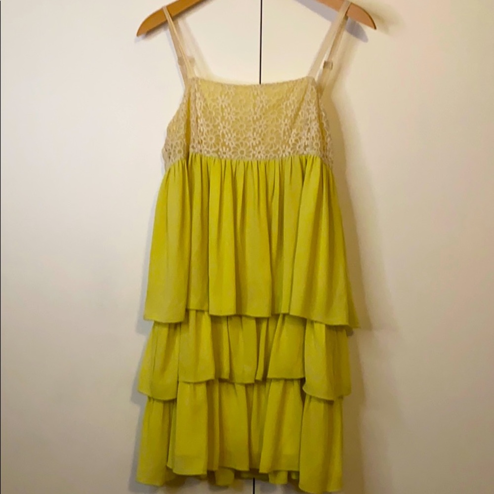 Bright lace & ruffle dress!